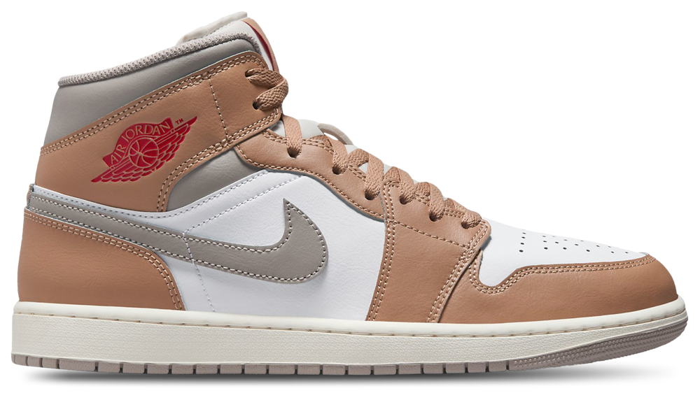 Jordan AJ 1 Mid - Men's Hemp/Fire Red/White product view