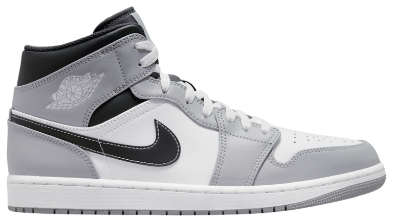 Jordan AJ 1 Mid - Men's Light Grey/White/Anthracite product view