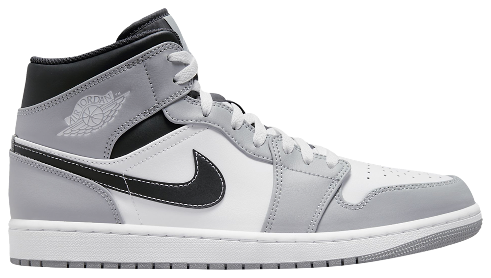 Jordan AJ 1 Mid - Men's Light Grey/White/Anthracite product view