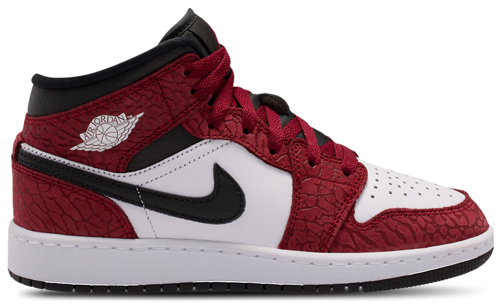 Jordan AJ 1 Mid SE - Boys' Grade School Red/White/Black product view