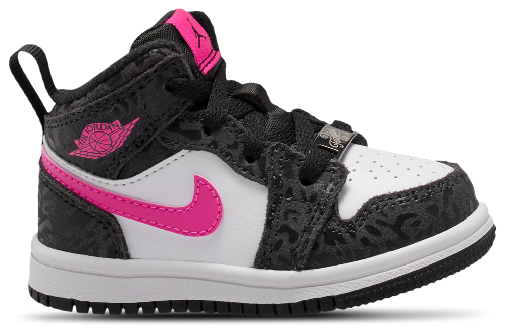 Jordan AJ 1 Mid SE - Girls' Toddler Pink/White/Black product view