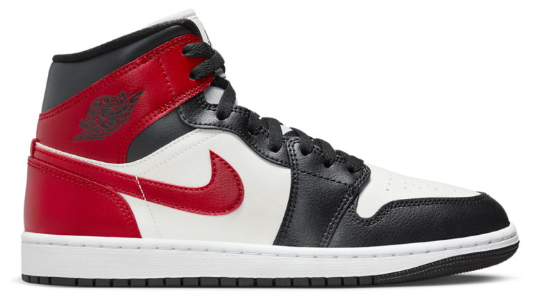 Jordan AJ 1 Mid - Women's Black/Red/White product view