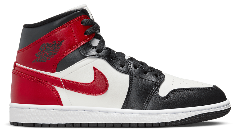 Jordan AJ 1 Mid - Women's Black/Red/White product view