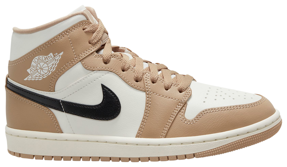 Jordan AJ 1 Mid - Women's Black/Sail/Desert product view