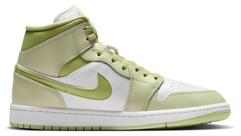 Jordan AJ 1 Mid - Women's Olive Aura/Lawn/Sail product view