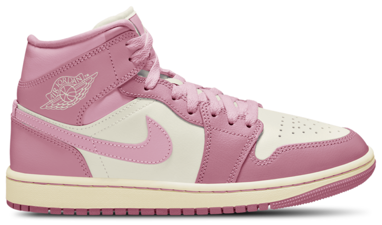 Jordan AJ 1 Mid - Women's Pink/White product view