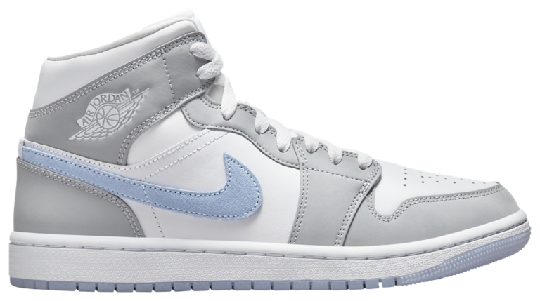 Jordan AJ 1 Mid - Women's White/Aluminum/Wolf Grey product view