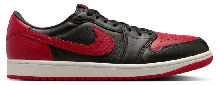 Jordan AJ 1 Retro Low OG 2 - Men's Black/Black/Varsity Red product view