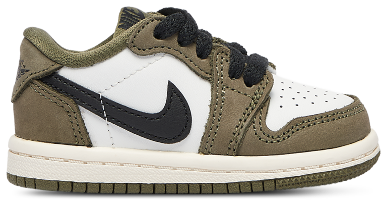 Jordan AJ 1 Retro Low OG - Boys' Toddler Black/Summit White/Medium Olive product view