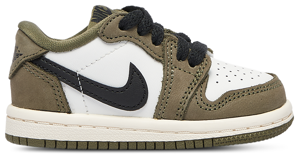 Jordan AJ 1 Retro Low OG - Boys' Toddler Black/Summit White/Medium Olive product view