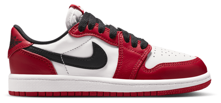 Jordan AJ 1 Retro Low OG - Boys' Toddler Summit White/Varsity Red/Black product view