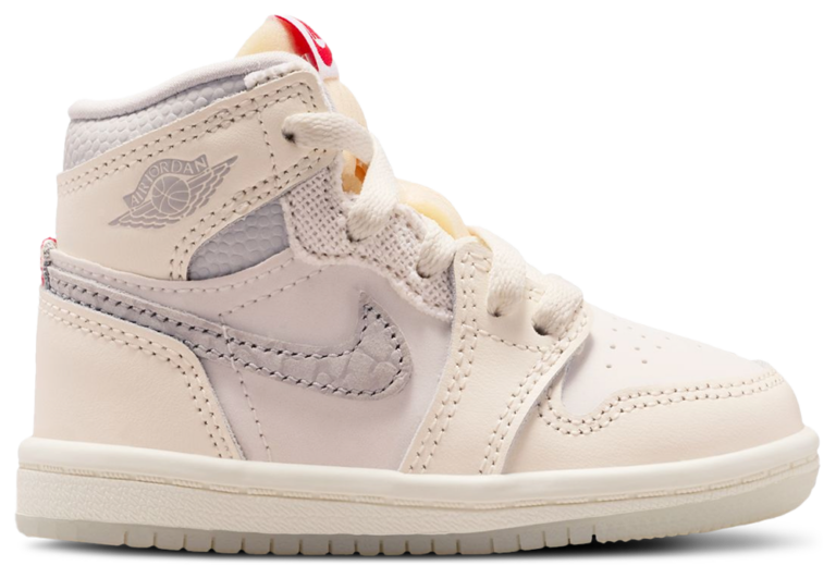 Jordan Retro 1 High - Boys' Toddler Pale Ivory/University Red/Pale Ivory product view