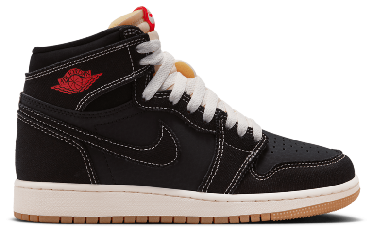Jordan Retro 1 High OG - Boys' Grade School Black/White/Red product view