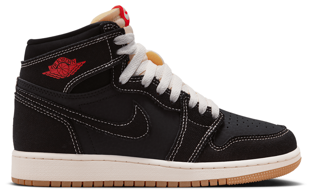 Jordan Retro 1 High OG - Boys' Grade School Black/White/Red product view