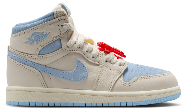 Jordan Retro 1 High OG - Girls' Preschool Pale Ivory/Psychic Blue/Coconut Milk product view