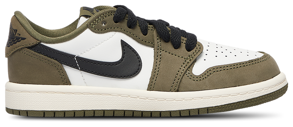 Jordan Retro 1 Low - Boys' Preschool Medium Olive/Black/Summit White product view
