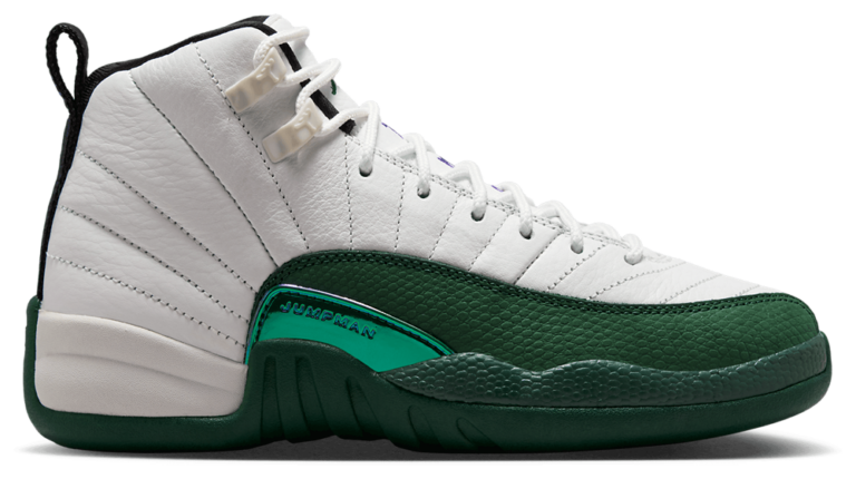 Jordan Retro 12 - Boys' Grade School Purple/White/Green product view