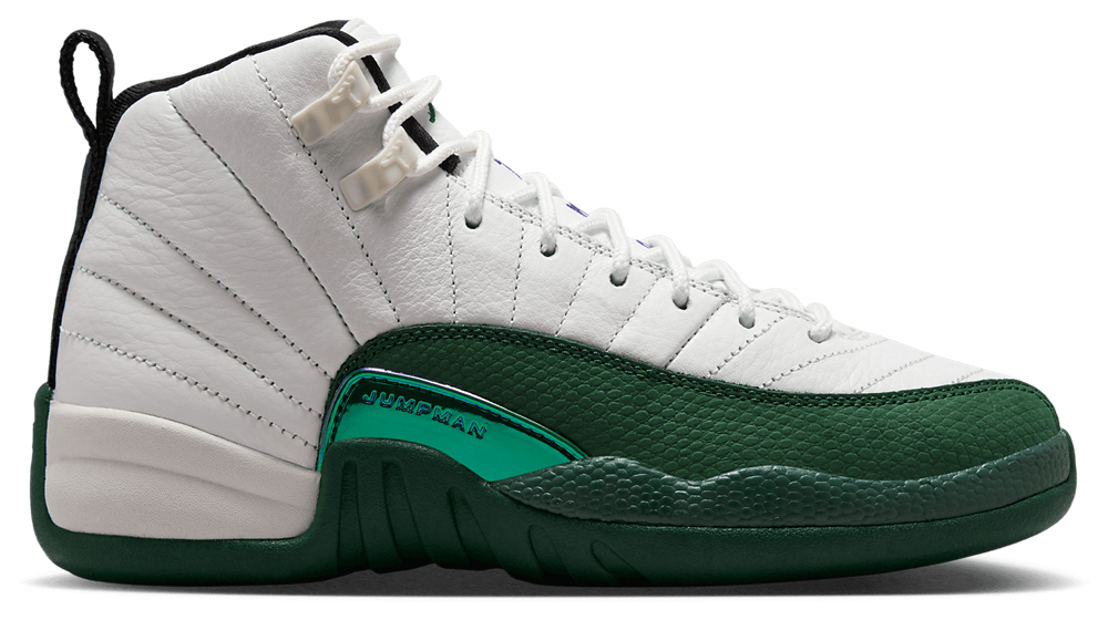 Jordan Retro 12 - Boys' Grade School Purple/White/Green product view