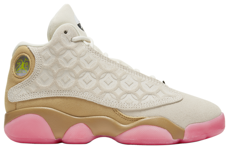 Jordan Retro 13 - Boys' Preschool Pale Ivory/Digital Pink/Black product view