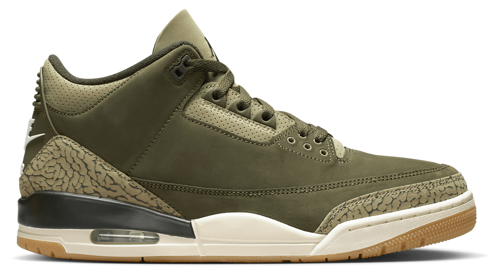 Jordan Retro 3 - Men's Neutral Olive/Sequoia/Medium Olive product view