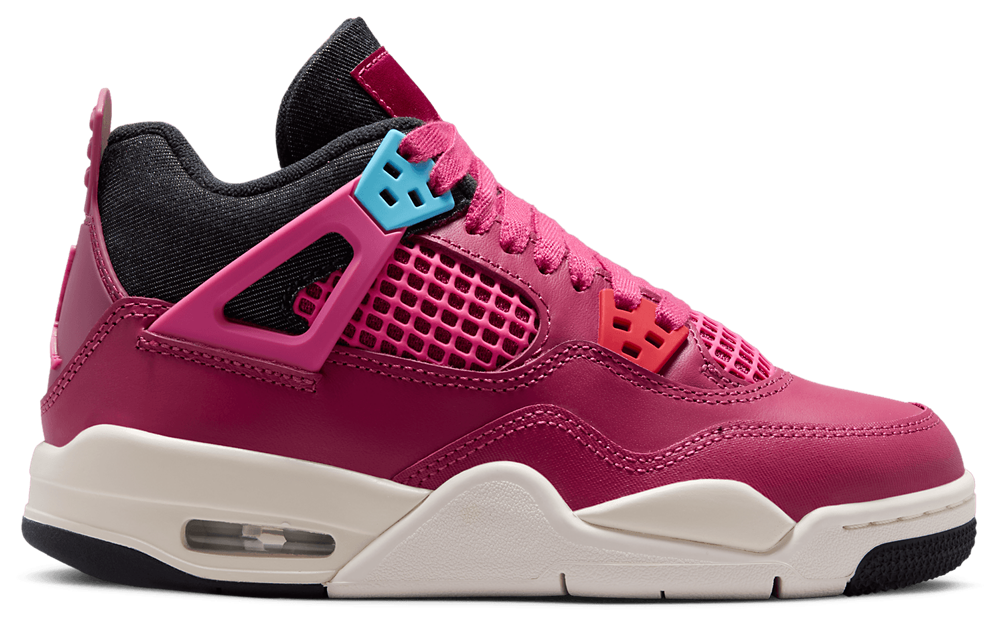 Jordan Retro 4 - Girls' Grade School Pink/Black/White product view