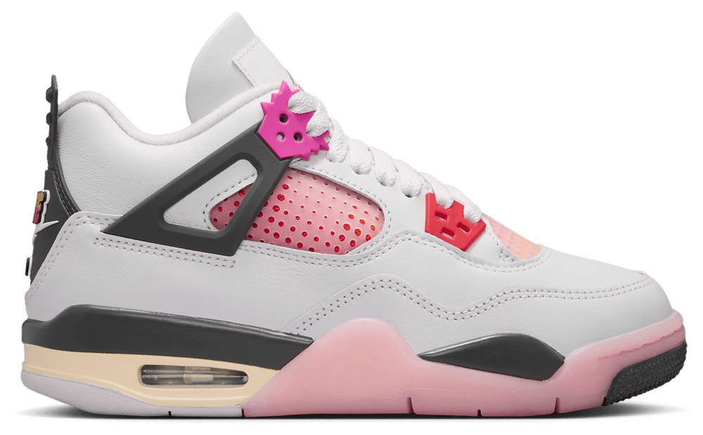 Jordan Retro 4 - Girls' Grade School Tan/Gray/Pink product view