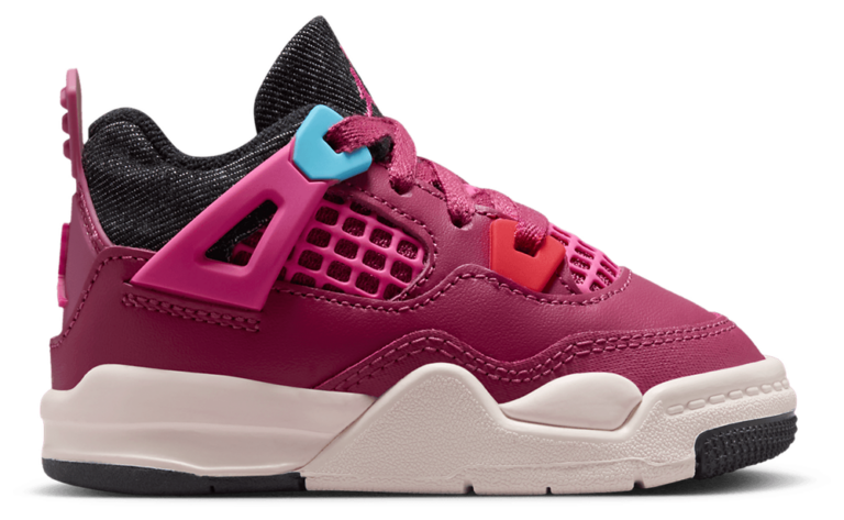 Jordan Retro 4 - Girls' Toddler Pink/Black/White product view