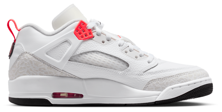 Jordan Spizike Low - Men's White/Bright Crimson/Vast Grey product view