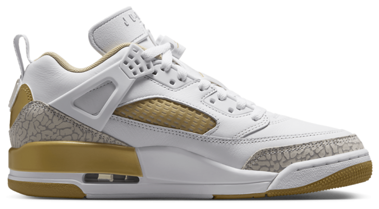 Jordan Spizike Low - Women's Neutral Grey/Metallic Gold/White product view