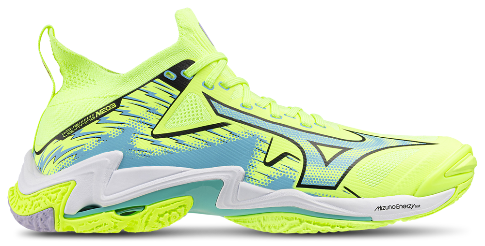 Mizuno Wave Lightning NEO 3 - Men's Misty Blue/Neo Lime product view