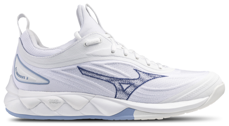 Mizuno Wave Luminous - Women's White/Bell Weather Blue product view