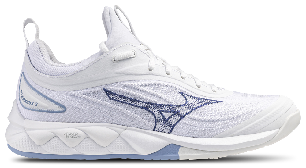 Mizuno Wave Luminous - Women's White/Bell Weather Blue product view