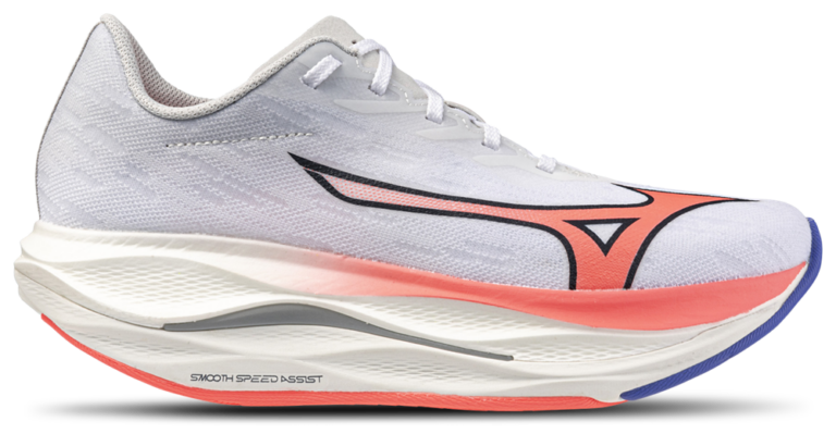 Mizuno Wave Rebellion Flash 2 - Women's White/Striking Coral product view