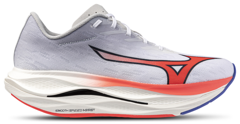 Mizuno Wave Rebellion Flash 3 - Men's White/Fiery Coral product view