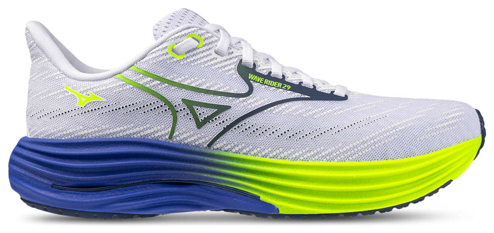 Mizuno Wave Rider 29 Wide - Men's White/Estate Blue product view