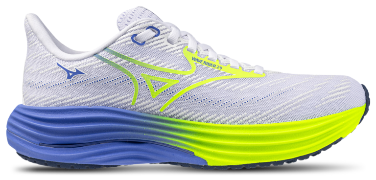 Mizuno Wave Rider 29 Wide - Women's White/Lightning Yellow product view