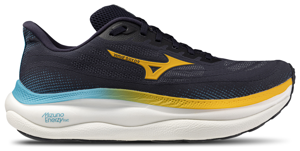 Mizuno Wave Sky 9 - Men's Baritone Blue/Citrus product view