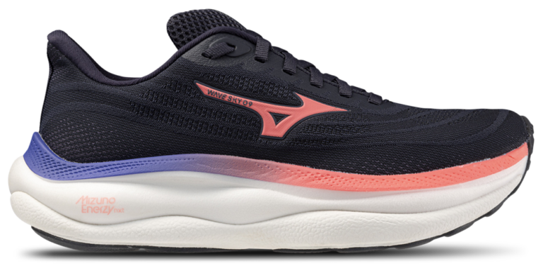 Mizuno Wave Sky 9 Wide - Women's Odyssey Grey/Striking Coral product view