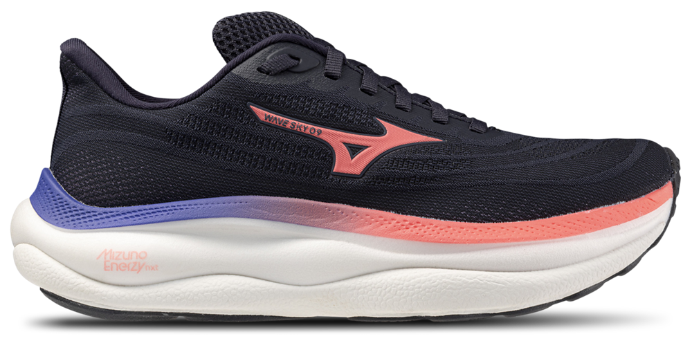 Mizuno Wave Sky 9 Wide - Women's Odyssey Grey/Striking Coral product view