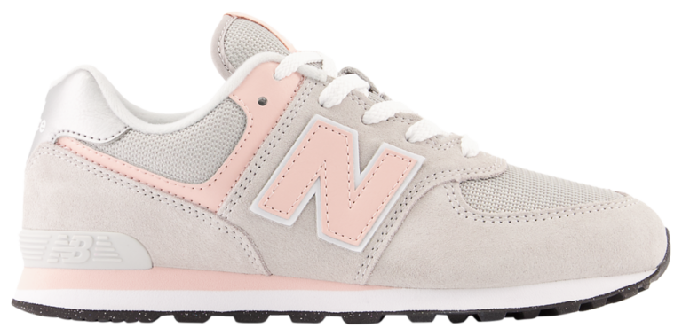 New Balance 574 Core - Boys' Grade School Grey/Pink product view