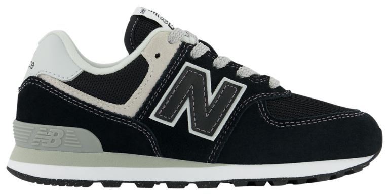 New Balance 574 Core - Boys' Preschool White/Black product view