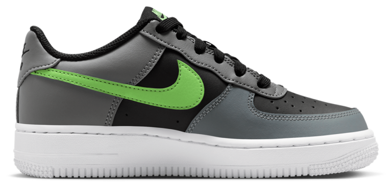 Nike Air Force 1 Low - Boys' Grade School Black/Lime Blast/Smoke Grey product view