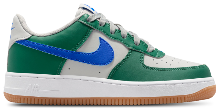 Nike Air Force 1 Low - Boys' Grade School Racer Blue/Gray Fog/Evergreen product view