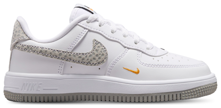 Nike Air Force 1 Low - Girls' Preschool Grey/White/Orange product view