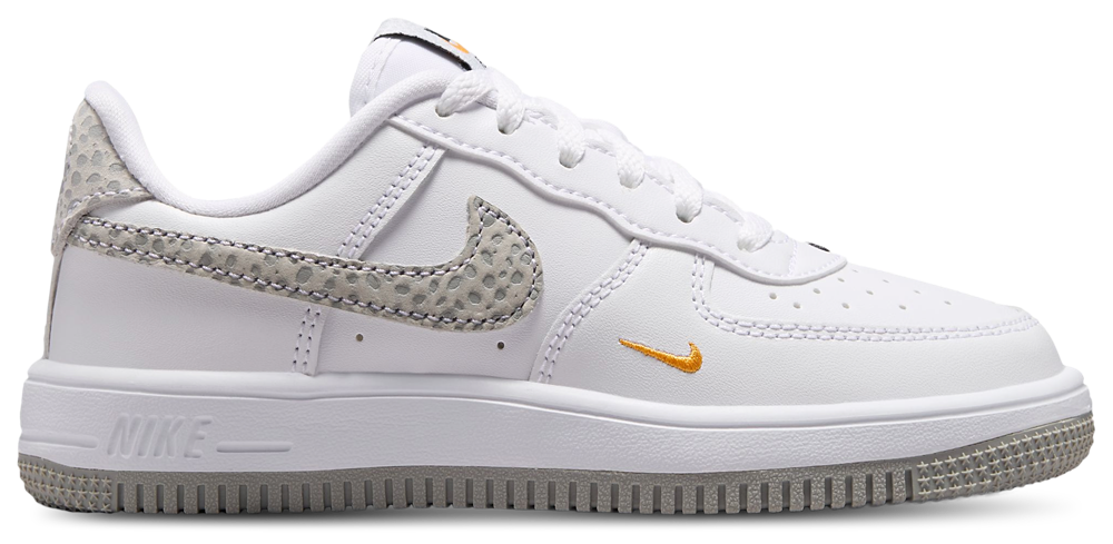 Nike Air Force 1 Low - Girls' Preschool Grey/White/Orange product view