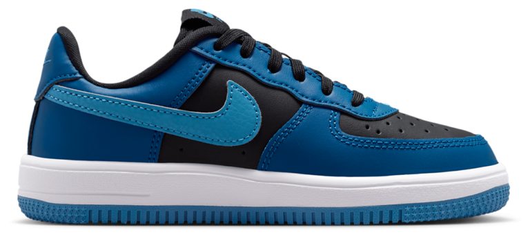 Nike Air Force 1 Low Lace - Boys' Preschool Black/Dutch Blue/Court Blue product view