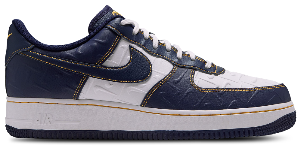 Nike Air Force 1 Low LE - Men's Summit White/Yellow Ochre/Midnight Navy product view