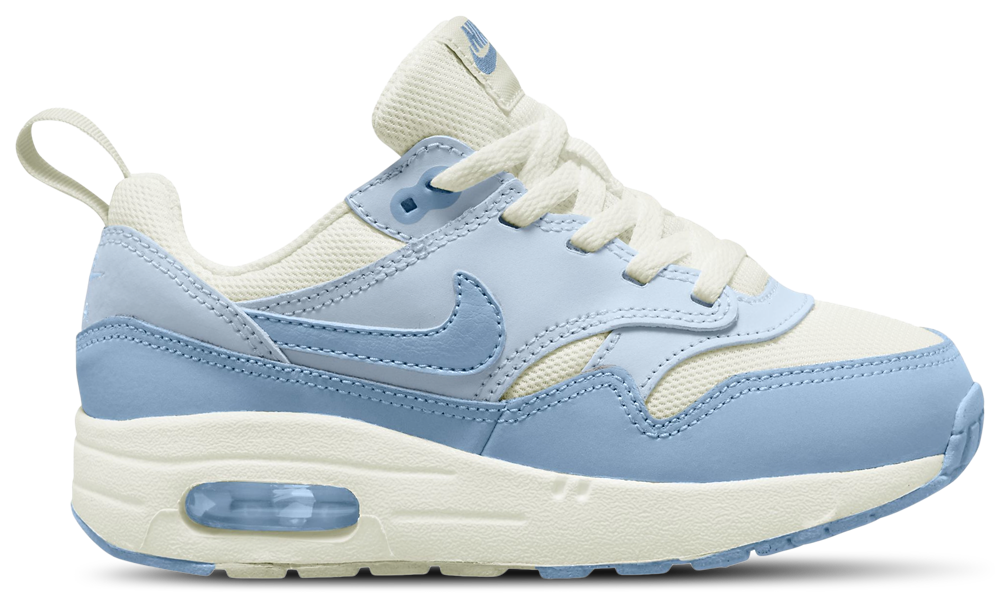 Nike Air Max 1 EasyOn - Girls' Preschool Sail/Blue product view