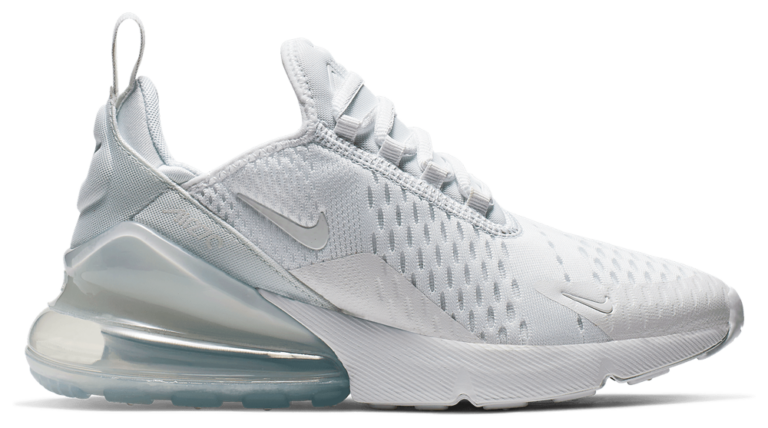 Nike Air Max 270 - Boys' Grade School White/White/Metallic Silver product view