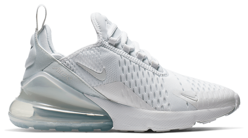 Nike Air Max 270 - Boys' Grade School White/White/Metallic Silver product view